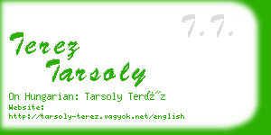 terez tarsoly business card